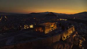 Eerie Athens Acropolis View Wallpaper