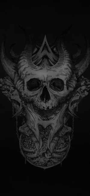 Eerily Mysterious Black Skeleton Wallpaper