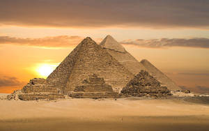 Egyptian Desert Pyramids Wallpaper