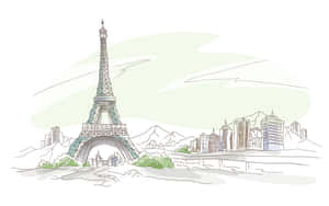 Eiffel Tower Drawing Desktop Wallpaper