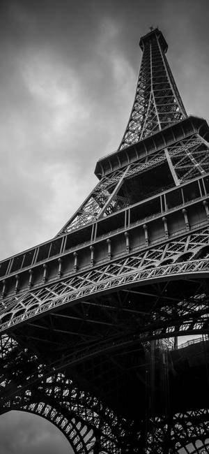 Eiffel Tower Worm’s Eye View Dark Screen Wallpaper