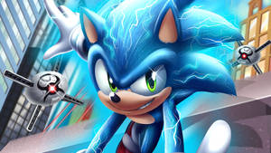 Electric Sonic Chase Wallpaper