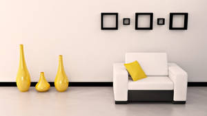 Elegant Aesthetic Living Room Design With A White Sofa Wallpaper