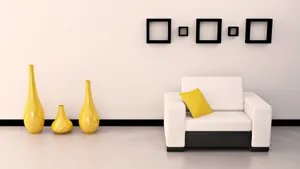 Elegant Aesthetic Living Room Design With A White Sofa Wallpaper