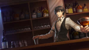 Elegant Bartender Serving Drink Wallpaper