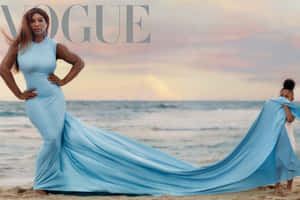 Elegant Beach Photoshoot Vogue Cover Wallpaper