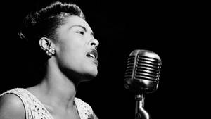 Elegant Billie Holiday Live Performance Wallpaper