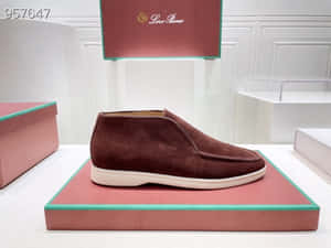 Elegant Burgundy Loafers By Loro Piana Wallpaper