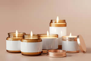 Elegant Candle Collection Mockup Wallpaper