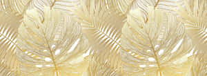 Elegant Gold Leaf Pattern Wallpaper
