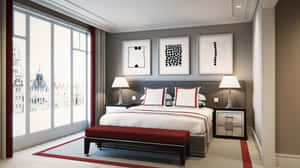 Elegant Gray Master Bed Wallpaper