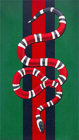 Elegant Gucci Coral Snake Digital Art Wallpaper