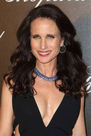 Elegant Hollywood Star, Andie Macdowell At An Event. Wallpaper