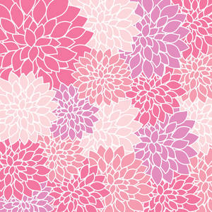 Elegant Pink Floral Mosaic Wallpaper