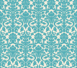 Elegant Teal Damask Pattern Wallpaper