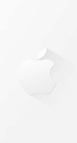 Elegant White Iphone With Apple Logo Wallpaper