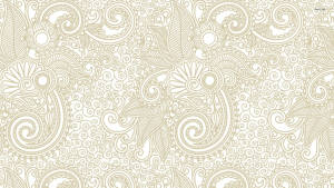 Elegant White Paisley Print Wallpaper
