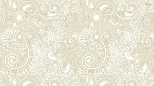 Elegant White Paisley Print Wallpaper
