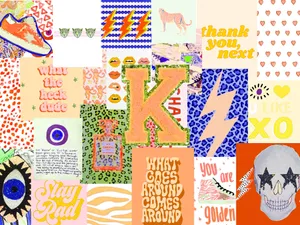 Elegant Workstation - A Preppy Laptop Setup With Trendy Accessories On A Wooden Desk. Wallpaper