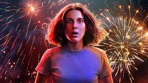 Eleven Stranger Things 4k Firework Backdrop Wallpaper