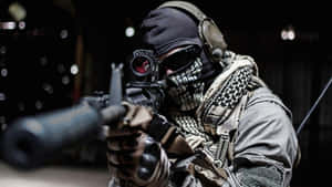 Elite Swat Team Member Performing A Military Stunt Wallpaper