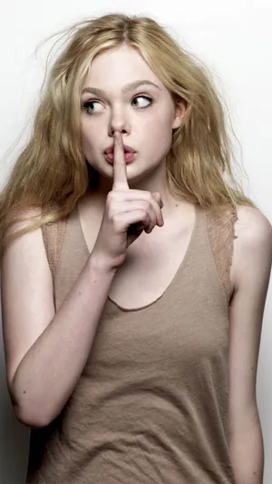 Elle Fanning Hush Sign Wallpaper