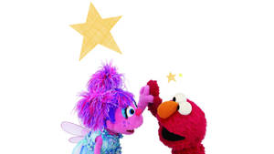 Elmo And Abby High Five Wallpaper