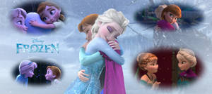 Elsa And Anna Frozen Collage Wallpaper