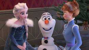 Elsa, Olaf, And Anna Frozen 2 Wallpaper