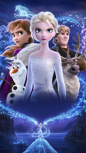 Elsa With Friends From Frozen 2 Wallpaper