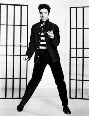 Elvis Presley Photoshoot Black And White Wallpaper