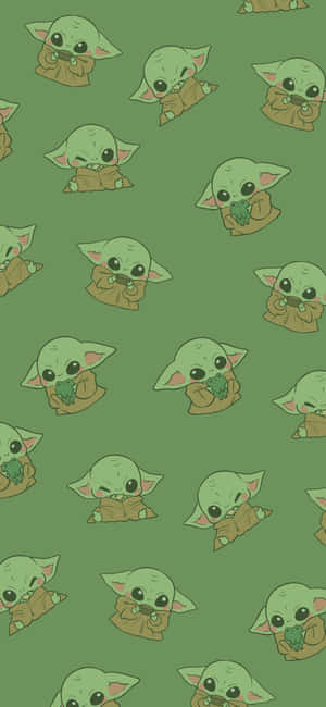 Embrace Cuteness With This Charming Baby Yoda Aesthetic. Wallpaper