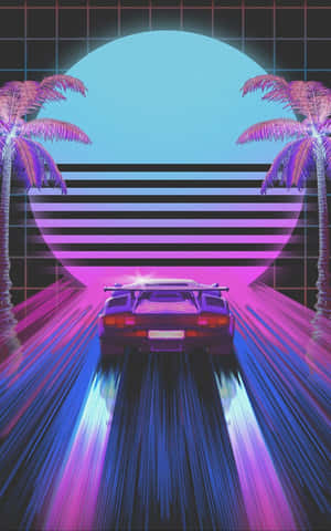 Embrace The Vibrancy Of The 80s With This Aesthetic Iphone Wallpaper