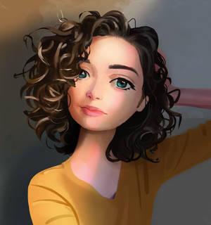 Embracing Natural Beauty: 3d Woman With Curly Hair Wallpaper