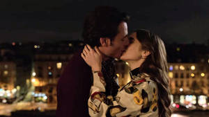Emily In Paris Kissing Scene Wallpaper