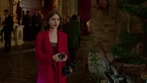 Emily In Paris Outside A Party Wallpaper