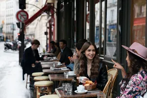 Emily In Paris Tea Time Wallpaper