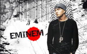 Eminem In Black Over Barcode Wallpaper