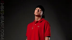 Eminem In Red Polo Shirt Wallpaper
