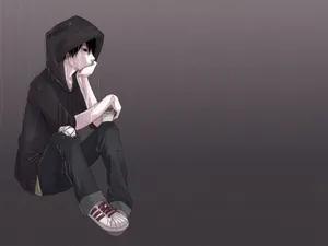 Emo Cool Guy In Black Aesthetic Wallpaper
