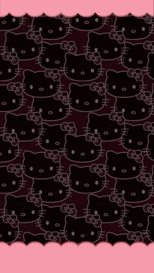 Emo Hello Kitty Minimalist Pink Wallpaper