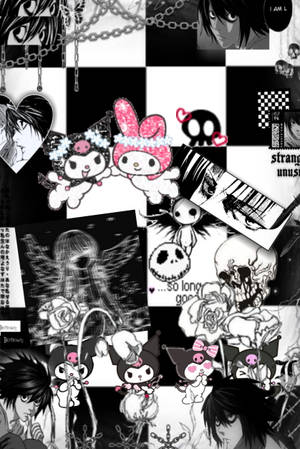 Emo-punk My Melody Kuromi Wallpaper