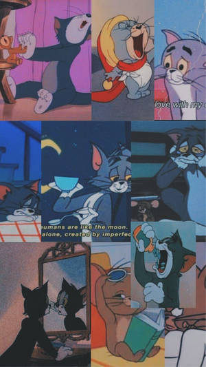 Emotional Roller Coaster Of Tom And Jerry Aesthetic Wallpaper
