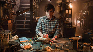 Emotional Scene From Bates Motel Featuring Norman Bates Wallpaper