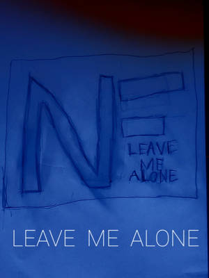Emotive Blue Leave Me Alone Graphic Wallpaper