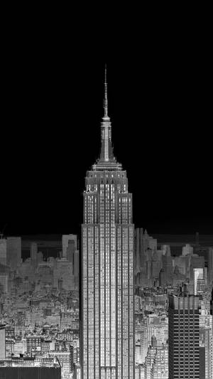 Empire State Building Black And White Portrait Nyc Phone Wallpaper