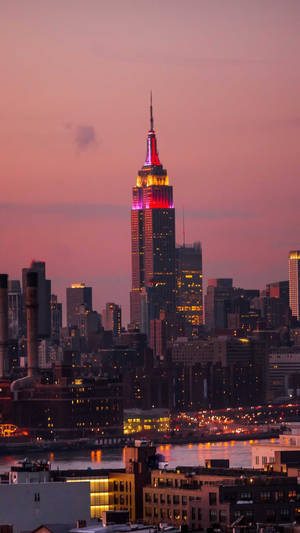 Empire State Building In Pink Wallpaper