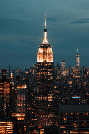 Empire State Building Lights At Night Wallpaper