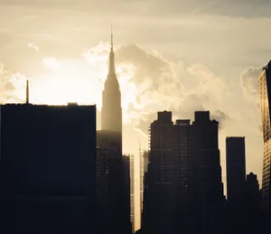 Empire State Building Silhouette At Sunset Wallpaper