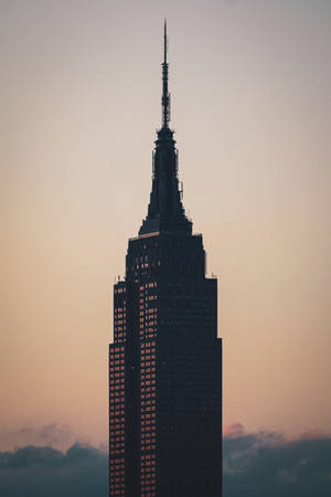 Empire State Building Silhouette During Sunset Wallpaper